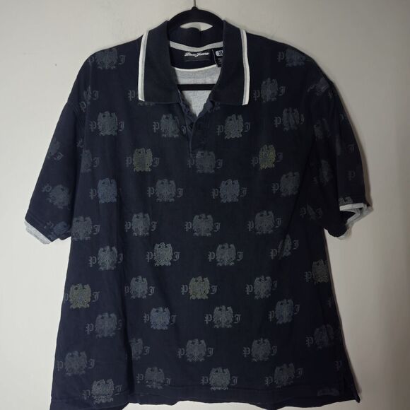 Paco Jeans Polo Short Sleeve Shirt AOP VTG Y2k 2000s XL All Over Print - Picture 1 of 5